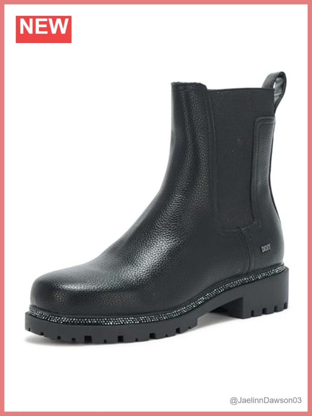 Leather Chelsea Ankle Boots with Stud Details Slip On Booties
